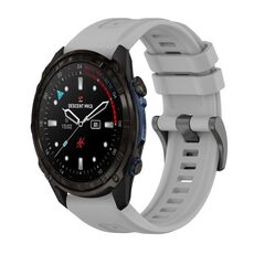 Per Garmin Descent Mk3i 51mm Pure Color Fibbia in acciaio 26mm Cinturino in silicone (grigio)