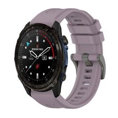 Per Garmin Descent Mk3i 51mm Pure Color Fibbia in acciaio 26mm Cinturino in silicone (Roland Purple)