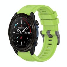 Per Garmin Descent Mk3i 51mm Pure Color Fibbia in acciaio 26mm Cinturino in silicone (Lime)