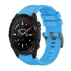Per Garmin Descent Mk3i 51mm Pure Color Fibbia in acciaio 26mm Cinturino in silicone (blu cielo)