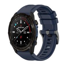 Per Garmin Descent Mk3i 51mm Pure Color Fibbia in acciaio 26mm Cinturino in silicone (blu notte)