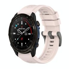 Per Garmin Descent Mk3i 51mm Pure Color Fibbia in acciaio 26mm Cinturino in silicone (rosa)