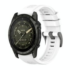 Per Garmin Tactix 7 AMOLED Pure Color Fibbia in acciaio Cinturino in silicone da 26 mm (bianco)