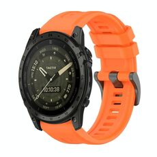 Per Garmin Tactix 7 AMOLED Pure Color Fibbia in acciaio Cinturino in silicone da 26 mm (arancione)