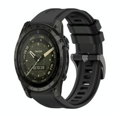Per Garmin Tactix 7 AMOLED Pure Color Fibbia in acciaio Cinturino in silicone da 26 mm (nero)