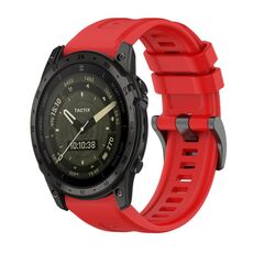 Per Garmin Tactix 7 AMOLED Pure Color Fibbia in acciaio Cinturino in silicone da 26 mm (rosso)