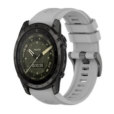 Per Garmin Tactix 7 AMOLED Pure Color Fibbia in acciaio Cinturino in silicone da 26 mm (grigio)
