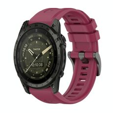 Per Garmin Tactix 7 AMOLED Pure Color Fibbia in acciaio Cinturino in silicone da 26 mm (rosso vino)