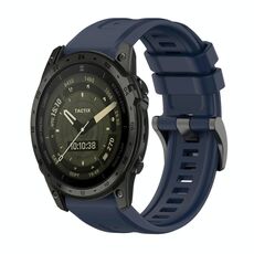 Per Garmin Tactix 7 AMOLED Pure Color Fibbia in acciaio Cinturino in silicone da 26 mm (blu notte)