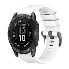 Per Garmin Fenix ​​7X Pro 51mm Pure Color Steel Buckle 26mm Cinturino in silicone (bianco)