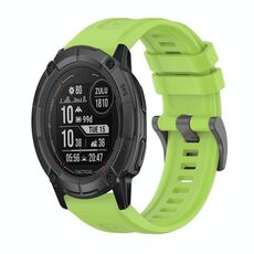 Per Garmin Instinct 2X Solar Pure Color Fibbia in acciaio Cinturino in silicone da 26 mm (lime)