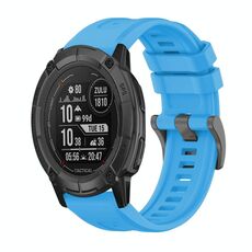 Per Garmin Instinct 2X Solar Pure Color Steel Buckle 26mm Cinturino in silicone (azzurro cielo)