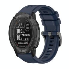 Per Garmin Instinct 2X Solar Pure Color Steel Buckle 26mm Cinturino in silicone (blu notte)