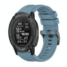 Per Garmin Instinct 2X Solar Pure Color Fibbia in acciaio Cinturino in silicone da 26 mm (Rock Cyan)