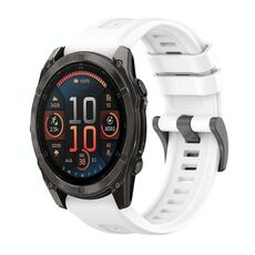 Per Garmin Fenix ​​8 AMOLED 47mm Pure Color Fibbia in acciaio 22mm Cinturino in silicone (bianco)