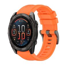 Per Garmin Fenix ​​8 AMOLED 47mm Pure Color Fibbia in acciaio 22mm Cinturino in silicone (arancione)