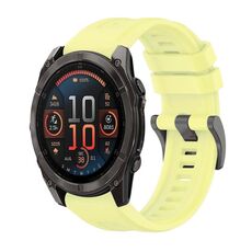 Per Garmin Fenix ​​8 AMOLED 47mm Pure Color Fibbia in acciaio 22mm Cinturino in silicone (giallo)