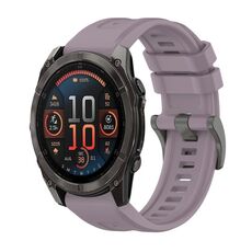 Per Garmin Fenix ​​8 AMOLED 47mm Pure Color Fibbia in acciaio 22mm Cinturino in silicone (Roland Purple)