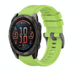 Per Garmin Fenix ​​8 AMOLED 47mm Pure Color Fibbia in acciaio 22mm Cinturino in silicone (Lime)