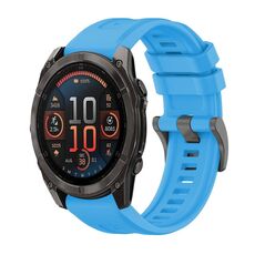 Per Garmin Fenix ​​8 AMOLED 47mm Pure Color Fibbia in acciaio 22mm Cinturino in silicone (blu cielo)