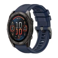 Per Garmin Fenix ​​8 AMOLED 47mm Pure Color Fibbia in acciaio 22mm Cinturino in silicone (blu notte)