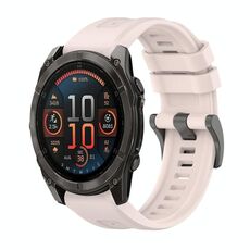 Per Garmin Fenix ​​8 AMOLED 47mm Pure Color Fibbia in acciaio 22mm Cinturino in silicone (rosa)