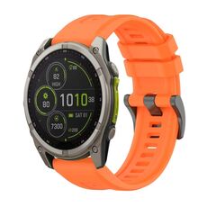 Per Garmin Fenix ​​8 MIP 47mm Pure Color Fibbia in acciaio 22mm Cinturino in silicone (arancione)