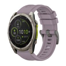 Per Garmin Fenix ​​8 MIP 47mm Pure Color Fibbia in acciaio 22mm Cinturino in silicone (Roland Purple)