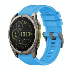 Per Garmin Fenix ​​8 MIP 47mm Pure Color Fibbia in acciaio 22mm Cinturino in silicone (blu cielo)