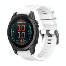 Per Garmin Fenix ​​E 47mm Pure Color Steel Buckle 22mm Cinturino in silicone (bianco)