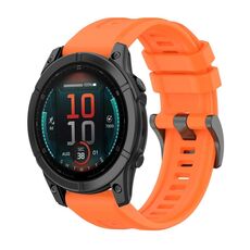 Per Garmin Fenix ​​E 47mm Pure Color Steel Buckle 22mm Cinturino in silicone (arancione)