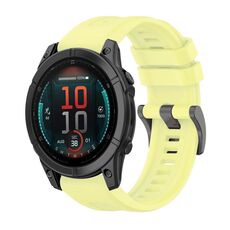 Per Garmin Fenix ​​E 47mm Pure Color Steel Buckle 22mm Cinturino in silicone (giallo)