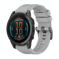 Per Garmin Fenix ​​E 47mm Pure Color Fibbia in acciaio 22mm Cinturino in silicone (grigio)