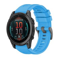 Per Garmin Fenix ​​E 47mm Pure Color Fibbia in acciaio 22mm Cinturino in silicone (blu cielo)