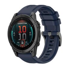 Per Garmin Fenix ​​E 47mm Pure Color Steel Buckle 22mm Cinturino in silicone (blu notte)