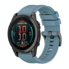 Per Garmin Fenix ​​E 47mm Pure Color Steel Buckle 22mm Cinturino in silicone (Rock Cyan)