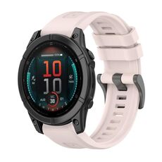 Per Garmin Fenix ​​E 47mm Pure Color Steel Buckle 22mm Cinturino in silicone (Rosa)