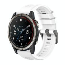 Per Garmin Quatix 7 Pro Pure Color Steel Buckle 22mm Cinturino in silicone (bianco)