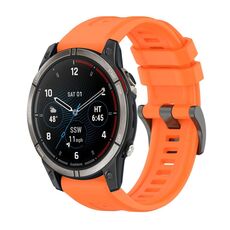 Per Garmin Quatix 7 Pro Pure Color Steel Buckle 22mm Cinturino in silicone (arancione)