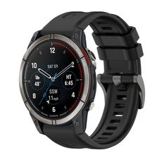 Per Garmin Quatix 7 Pro Pure Color Steel Buckle 22mm Cinturino in silicone (nero)