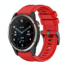 Per Garmin Quatix 7 Pro Pure Color Steel Buckle 22mm Cinturino in silicone (rosso)