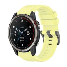 Per Garmin Quatix 7 Pro Pure Color Steel Buckle 22mm Cinturino in silicone (giallo)