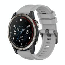 Per Garmin Quatix 7 Pro Pure Color Steel Buckle 22mm Cinturino in silicone (grigio)
