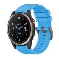 Per Garmin Quatix 7 Pro Pure Color Steel Buckle 22mm Cinturino in silicone (blu cielo)