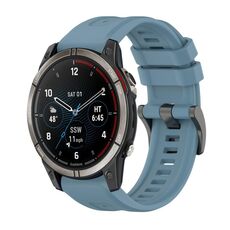 Per Garmin Quatix 7 Pro Pure Color Steel Buckle 22mm Cinturino in silicone (Rock Cyan)