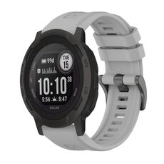 Per Garmin Instinct 2 Solar Pure Color Fibbia in acciaio Cinturino in silicone da 22 mm (grigio)