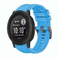 Per Garmin Instinct 2 Solar Pure Color Steel Buckle 22mm Cinturino in silicone (azzurro cielo)