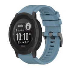 Per Garmin Instinct 2 Solar Pure Color Fibbia in acciaio Cinturino in silicone da 22 mm (Rock Cyan)