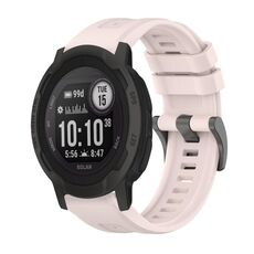 Per Garmin Instinct 2 Solar Pure Color Fibbia in acciaio Cinturino in silicone da 22 mm (rosa)