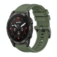 Per Garmin Epix Pro 47mm Pure Color Fibbia in acciaio 22mm Cinturino in silicone (verde scuro)